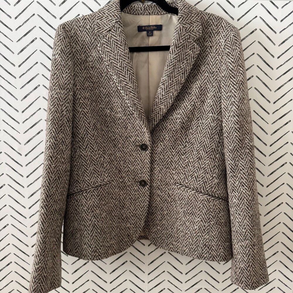 Brooks Brothers Herringbone Blazer - Black and White
